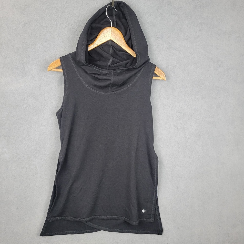 Kyodan‎ Top Women's XS Black Stretch Asymmetric Hem Pullover Hooded Workout Yoga